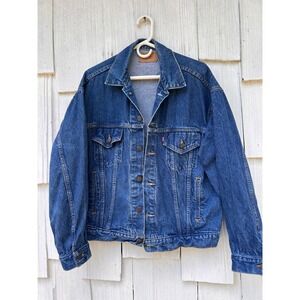 Vintage Levi's Denim Jacket Mens Size L Blue Jean‎ Trucker Jacket USA Made